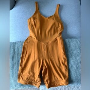 lululemon orange biker short jumpsuit